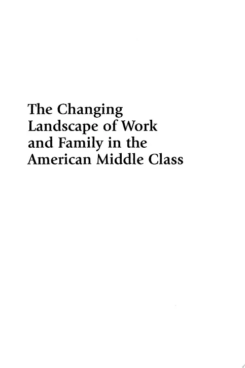Cover image of The Changing Landscape of Work and Family in the American Middle Class