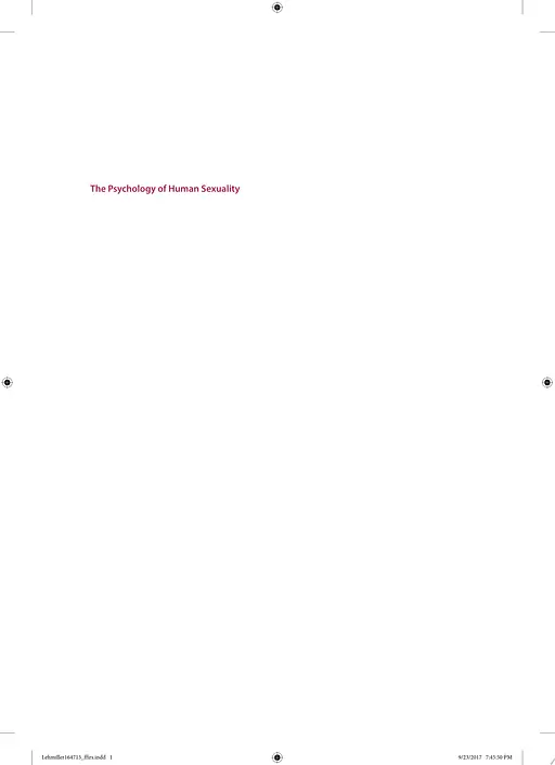 Cover image of The Psychology of Human Sexuality